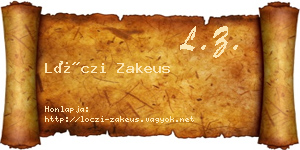 Lóczi Zakeus névjegykártya
